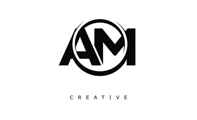 AM Letter Logo - Circular Monogram Emblem with Bold Minimal Design for Modern Branding