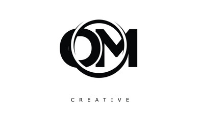 Obraz premium OM Letter Logo - Circular Monogram Emblem with Bold Minimal Design for Modern Branding
