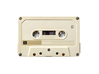 Vintage audio cassette tape isolated on transparent background