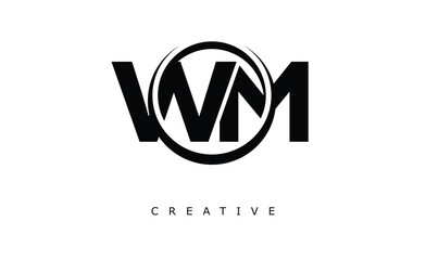 WM Letter Logo - Circular Monogram Emblem with Bold Minimal Design for Modern Branding