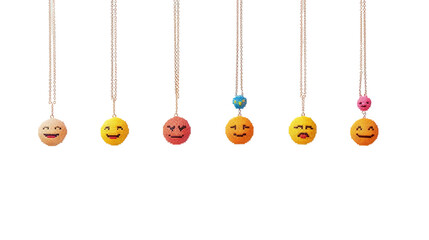 Modern Digital Mosaic Designed with Emojis on white background