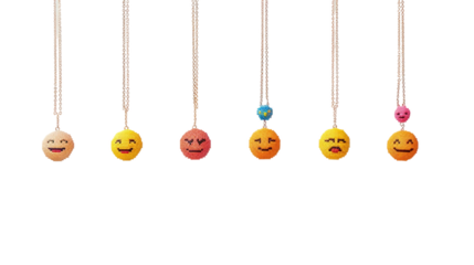 Modern Digital Mosaic Designed with Emojis on white background