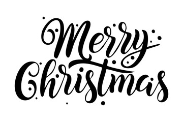 Fototapeta premium Merry Christmas vintage lettering inscription background