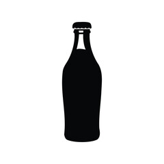 Silhouette of a bottle with a cap, showcasing a simple beverage container