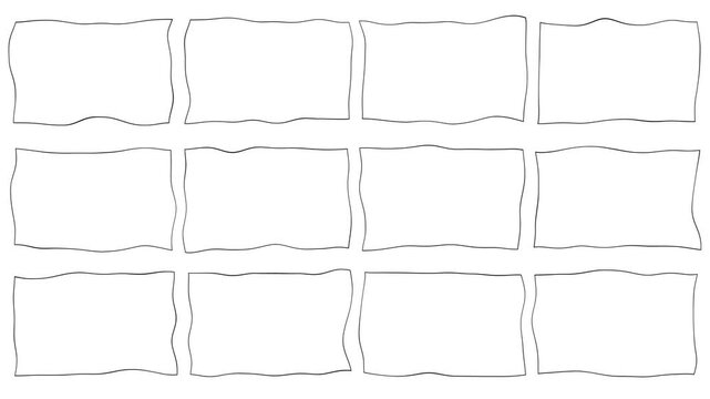 Series of empty black squares moving waves. Can be used for business purpose background.