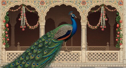 peacock feather on the wall