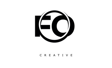 Obraz premium FO Letter Logo - Circular Monogram Emblem with Bold Minimal Design for Modern Branding