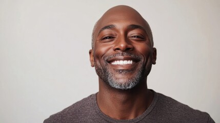 Obraz premium Happy Man Smiling Bright Future Ahead.