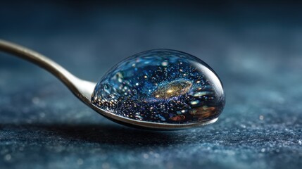 Cosmic droplet on spoon