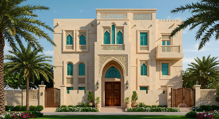 Fototapeta premium Charming luxury property exterior with elegant design