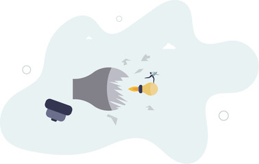 Disruptive innovation, entrepreneur to start new business with revolutionary idea, change industry and win competition concept.life and employment of people.