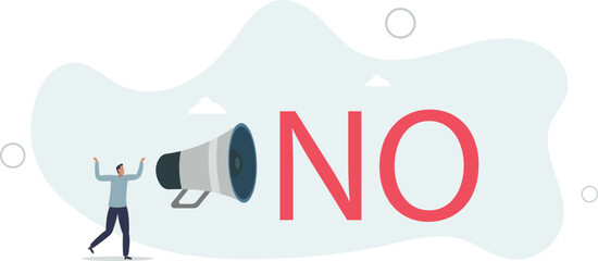 Learn to say no, leadership skill to manage workload, refuse to do wrong thing or time management concept.life and employment of people.