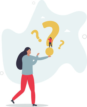 Ask yourself a question, process for self improvement, personal development, problem solving or review and evaluation concept.life and employment of people.