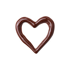 Delicious heart-shaped chocolate sauce for desserts or culinary presentations
