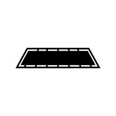 Isolated Black Outline of a Rectangular Trampoline on White Background