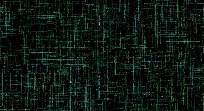 Abstract digital matrix background with glowing lines and data stream effect - Powered by Adobe