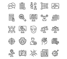 Journalism Line Vector Icons