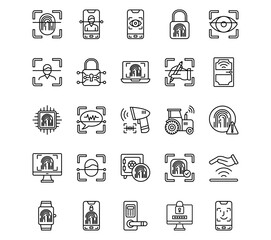 Biometrics Line Vector Icons