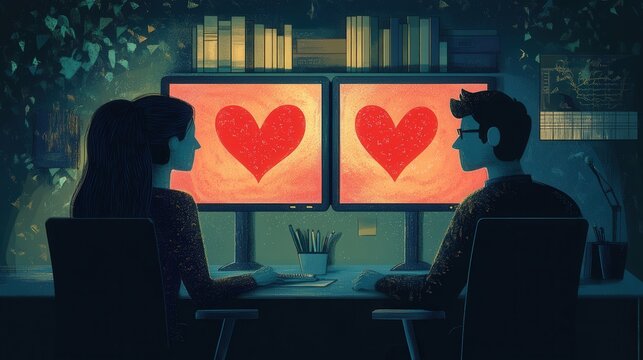 Digital Romance: Connection Through Computer Screens