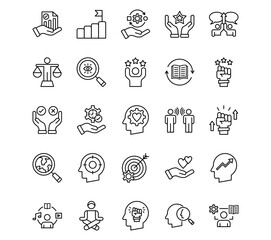 Personal Growth Line Vector Icons