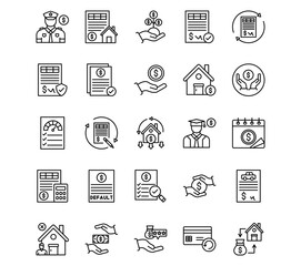 Loan Line Vector Icons