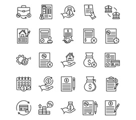 Loan Line Vector Icons
