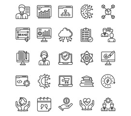 Professional Services Line Vector Icons