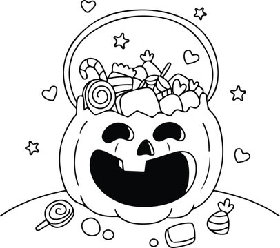 Scary halloween droing outline