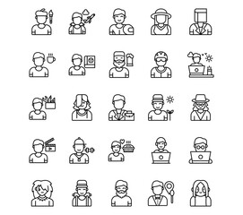 Urban Tribes Line Vector Icons
