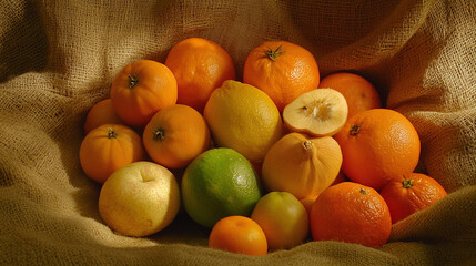 Harvest Event, Citrus Fruits, Rustic Setting, Food Photography, Natural Light, Close-Up, Freshness Concept