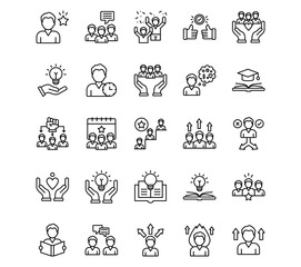 Youth Day Line Vector Icons