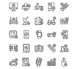 Devices Repair Line Vector Icons