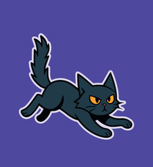 Black Cat Sticker — happy Halloween mascot
