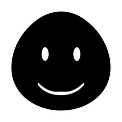 Fototapeta premium A cheerful and simple black smiley face against a white background