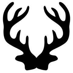 Obraz premium Stylized black silhouette of deer antlers, abstract and minimalist design element