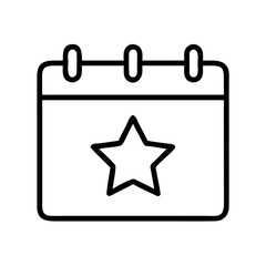Calendar illustration with star icon symbolizing important dates  