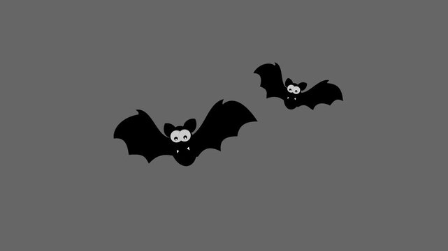 Bat flying on the spot with gray and green background - animation