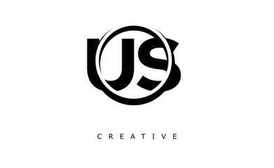 Obraz premium US Letter Logo - Circular Monogram Emblem with Bold Minimal Design for Modern Branding