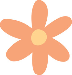 Daisy flower. flat icon, cartoon retro spring flowers. Geometric flower. Abstract minimal daisy element. Botanical summer elements, natural bloom petal. Floral design