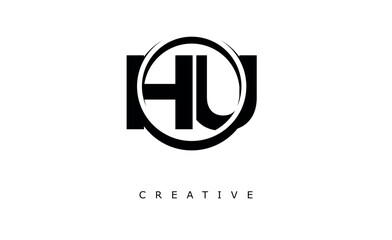 HU Letter Logo - Circular Monogram Emblem with Bold Minimal Design for Modern Branding
