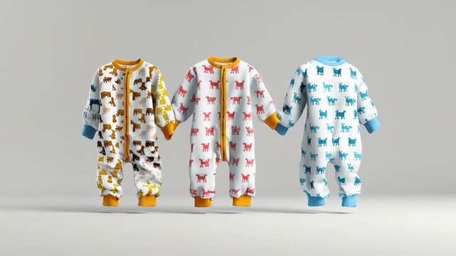 Three infant babies lined up side by side, waiting or resting together