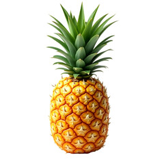Fototapeta premium Ripe Pineapple Fruit Isolated on Black Background, Tropical, Summer, Fresh