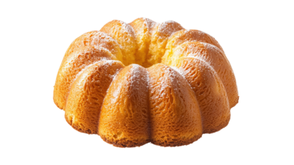 Powdered Sugar Bundt Cake Delight isolated on a Transparent or white Background