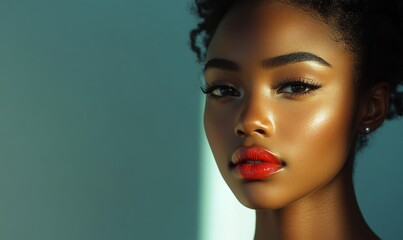 Image of an attractive woman with natural beauty, highlighting smooth skin and elegance, Generative AI