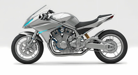 Fototapeta premium Silver Motorcycle: Sport Touring Bike Design