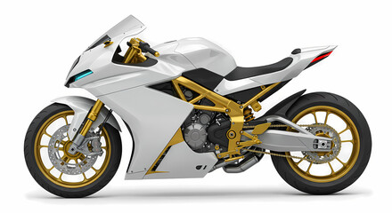 Obraz premium White and Gold Sportbike: Motorcycle Design, Performance Specs