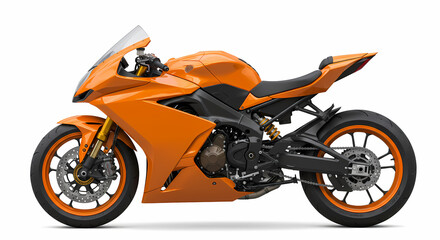 Obraz premium Vibrant Orange Sportbike: Motorcycle Photography, Powerful Engine, Sleek Design