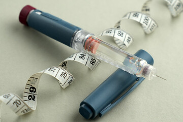 Insulin injection pen with measuring tape for weight loss and diabetes treatment
