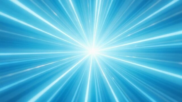 A blue starburst background with light streaks