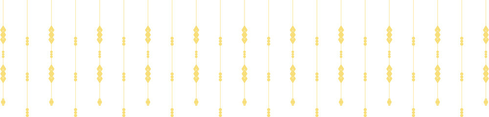 Hanging straight lines festive element with golden color 